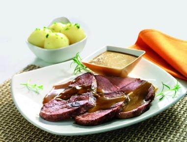 Rentierbraten mit Hagebuttensauce