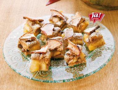Apfel-Zimtwürfel mit Apfelchips