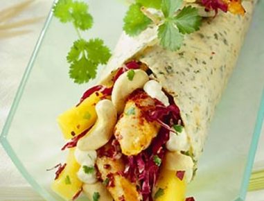 Mango-Hähnchen Wraps