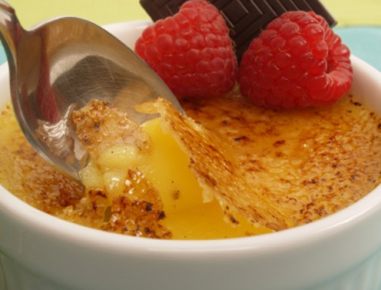 Crème brûlée mit Schuß für Verliebte
