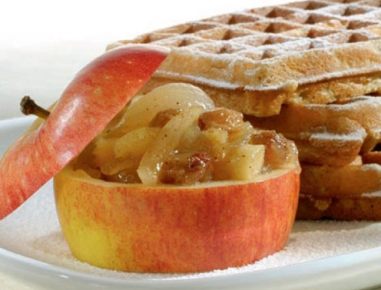 Waffeln mit Apfel-Zimt-Chutney
