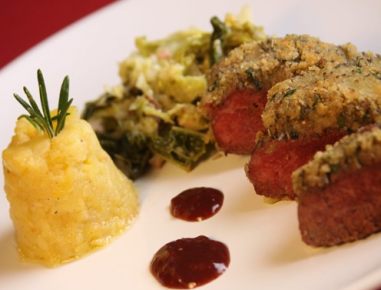 Hasenfilet mit Kräuterkruste