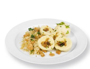 Grammelknödel mit Sauerkraut