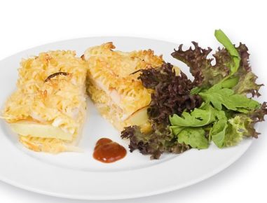 Überbackener Nudel-Kohlrabiauflauf