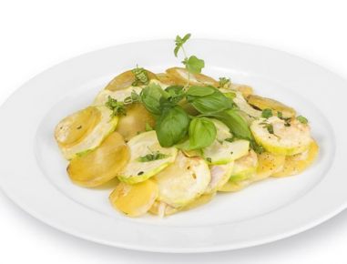 Erdäpfel-Zucchini-Gratin