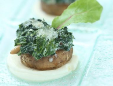 Gratinierte Philadelphia-Spinat-Champignons