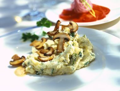 Polenta mit Pilzen und Gorgonzola