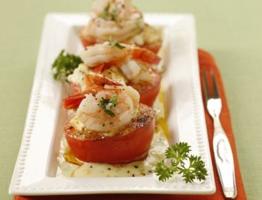 Gefüllte Ofentomaten mit Shrimps und Estragon