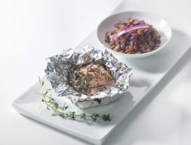 Thymian-Pute mit Rotwein-Linsen