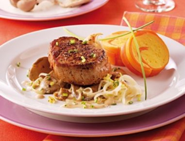 Schweinsmedaillons mit Austernpilzen