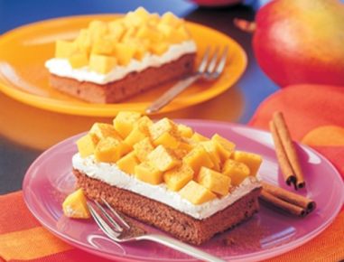 Cremeschnitten mit frischer Mango