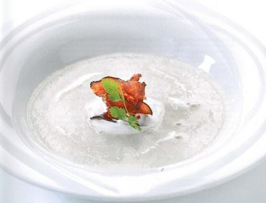 Grünkernsuppe mit Rohschinken
