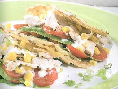 Gefüllte Tortillas mit Huhn