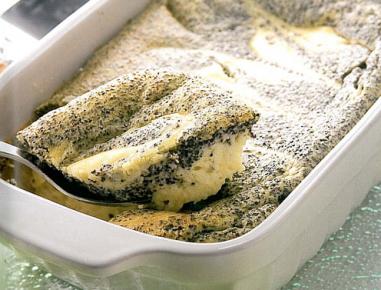 Topfenkuchen mit Mohn