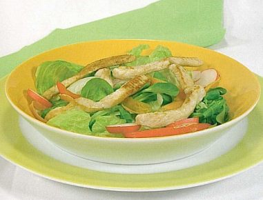 Salat mit Putenbruststreifen