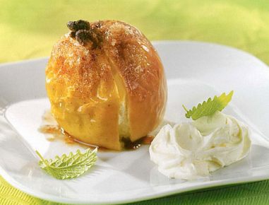 Bratapfel mit Mascarinocreme