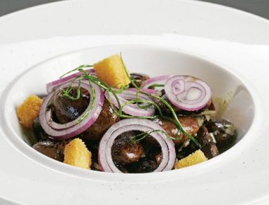Käferbohnensalat mit Kürbiskernöl