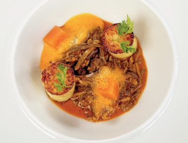 Beuscherl vom Milchkalb mit pikantem Kürbis