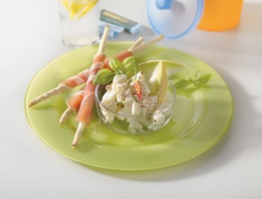 Prosciutto-Sticks mit Melonensalat