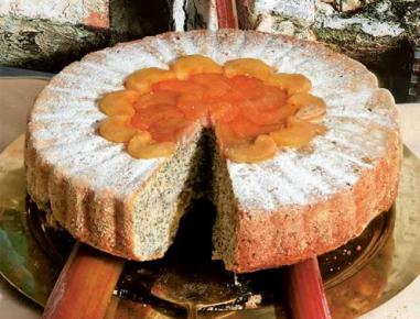 Rhabarberkuchen mit Kokos und Mohn