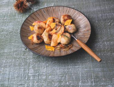 Kastanien-Gnocchi mit gebratenen Gewürzquitten