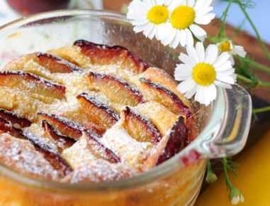 Zwetschkenpudding mit Stevia