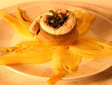 Saiblingsröllchen auf Safranfenchel aus dem Dampfgarer
