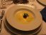 Kartoffeloberssuppe mit gebratenem Bachsaibling auf Welschrieslingschaum