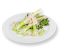 Spargel mit Erbsencreme und Putenwurststreifen