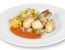 Zitronenhuhn mit Rosmarinerdäpfel und Tomatenschaum
