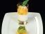 Kren-Panna-cotta mit Zuckermelone und Melisse