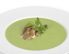 Broccolicremesuppe mit knusprigen Vollkorn - Mozzarellascheiben