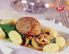 Falsches Osterei (Faschiertes vom Milchkalb) mit Champignons, Erdäpfelgnocchi und Cremespinat