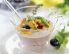 Topfencreme mit Heidelbeeren und Banane