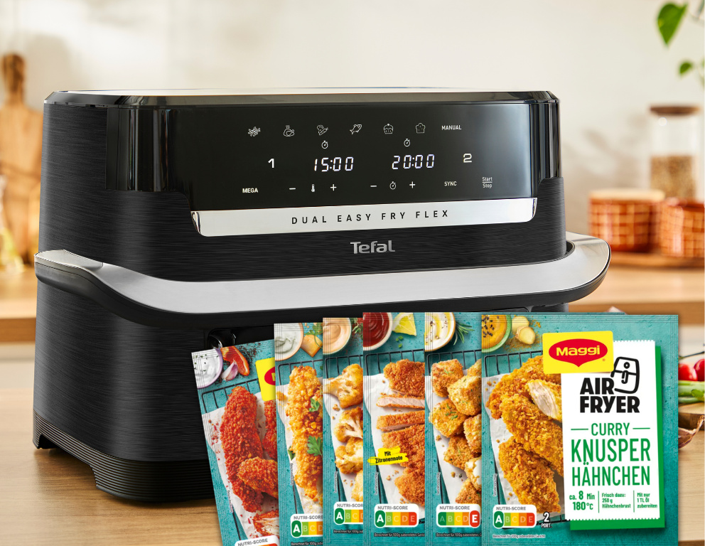 Jetzt gewinnen: 3 x Dual Easy Fry Flex von Tefal & Maggi Fix für Airfryer!