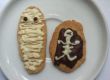 Halloweenkekse "Mumie" und "Skelett im Grab"