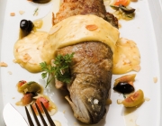Gebratener Bachsaibling mit Mandel-Buttersauce