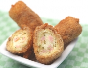 Knusprige Erdäpfelkroketten mit Schinken