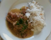 Gefülltes Kalbsschnitzel mit Basmati-Mandel-Reis