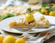 Streuselkuchen mit Kriecherln