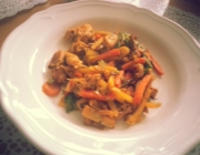Wok-Gemüse mit Fleisch