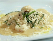 Spargelrisotto mit Scampi