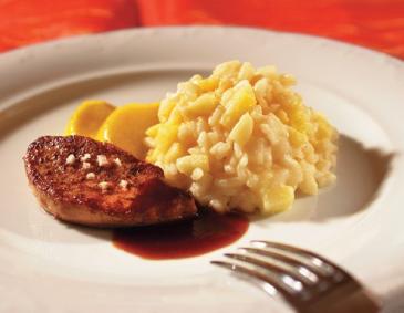 Apfelrisotto mit gebratener Gänseleber