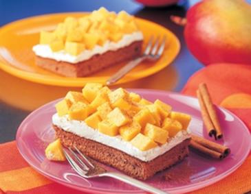 Cremeschnitten mit frischer Mango