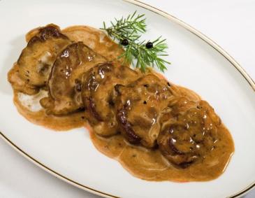 Gebratene Kalbsniere in Wacholdersauce