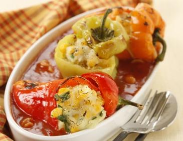 Gefüllte Mais-Paprika mit Parmesan