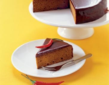Schokoladetorte mit Chili und Ingwer