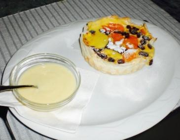 Pudding Tartelettes mit Mandarine und Rum-Rosinen