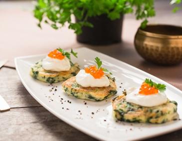 Spinat Erdäpfel Blinis