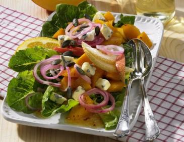Bunter Salat mit gebratenem Kürbis